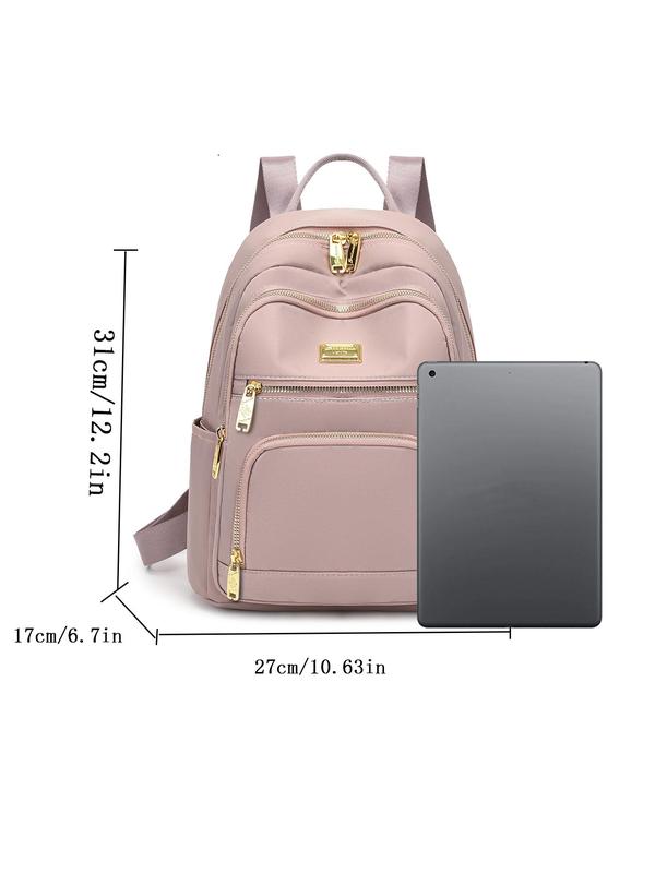 Casual Large Capacity Zipper Backpack,  Simple Style School Bag, Fashionable Waterproof Backpack for Women & Men for Daily Use