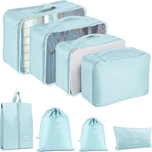 8 Set Portable Travel Storage Bag Set, Fall Travel Organizer Set, Large Zipper Storage Bag, Shoe Bag, Underwear Cosmetic Laundry Makeup Toiletry