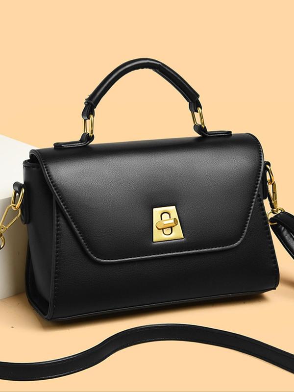 Women's Elegant Solid Color Handbag, Fashionable Pu Leather Crossbody Bag for Work & Daily Used, Casual Trendy Versatile High-quality Daily Commuting Bag