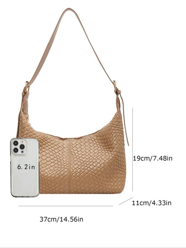 Women's Elegant Braid Design Crossbody Bag, Fashion Solid Color Shoulder Work Bag for Daily Used, Casual Trendy Versatile High-quality Daily Commuting Bag