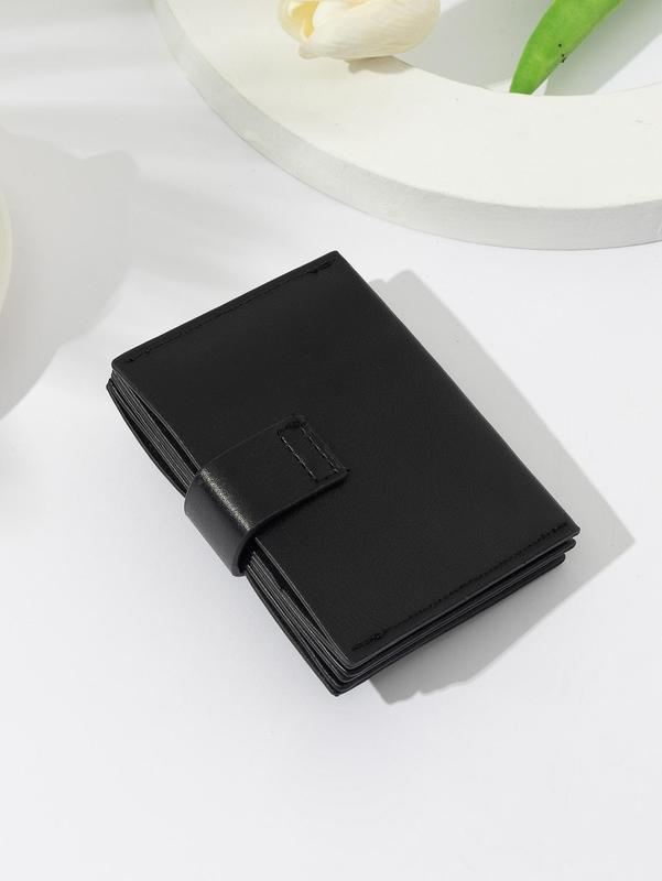 Women's Simple Plain Pu Leather Short Wallet, Purses for Women, Everyday Purse, Casual Business Card Holder, Fashionable Card Holder for Daily Use
