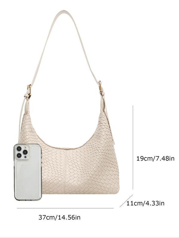 Women's Elegant Braid Design Crossbody Bag, Fashion Solid Color Shoulder Work Bag for Daily Used, Casual Trendy Versatile High-quality Daily Commuting Bag