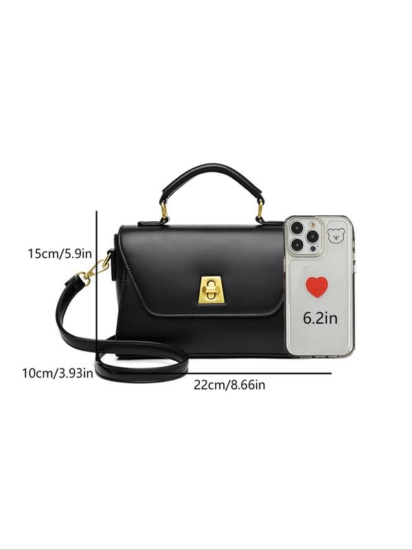 Women's Elegant Solid Color Handbag, Fashionable Pu Leather Crossbody Bag for Work & Daily Used, Casual Trendy Versatile High-quality Daily Commuting Bag