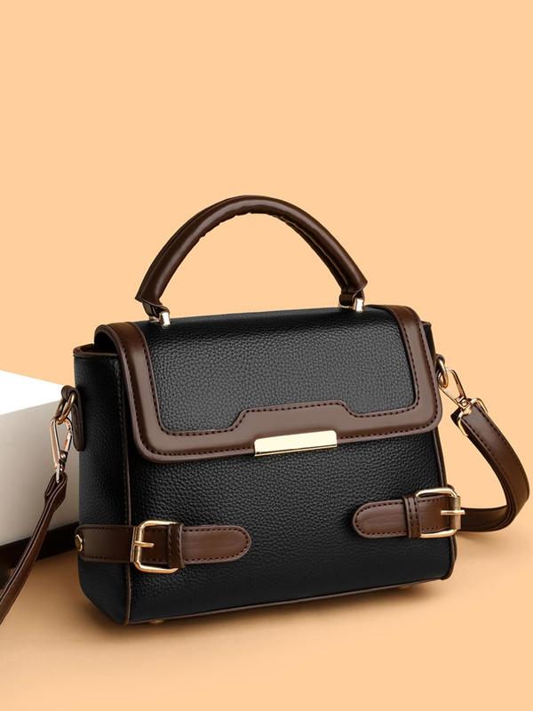 Women's Fashionable Solid Color Belted Design Crossbody Bag, Casual Versatile Shoulder Bag for Daily Used, Trendy All-match Commuter Bag