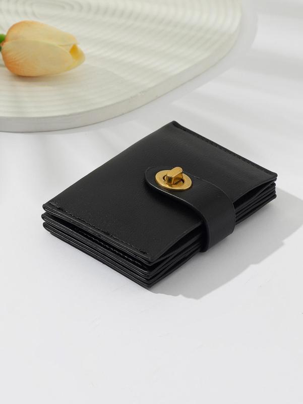 Women's Simple Plain Pu Leather Short Wallet, Purses for Women, Everyday Purse, Casual Business Card Holder, Fashionable Card Holder for Daily Use