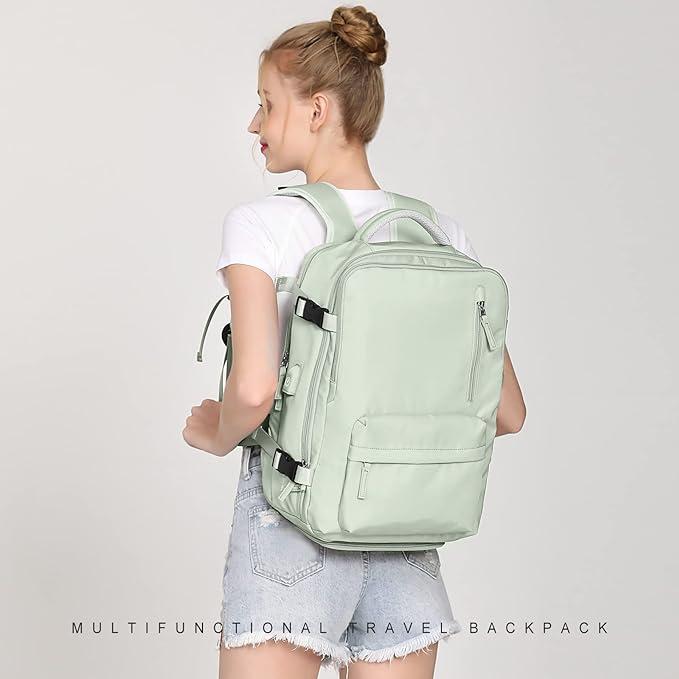 Large Travel Backpack Carry on Flight Approved Laptop Work Business Backpack for Women Men Mochila De Viaje, Mint Green