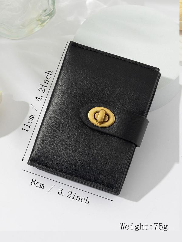 Women's Simple Plain Pu Leather Short Wallet, Purses for Women, Everyday Purse, Casual Business Card Holder, Fashionable Card Holder for Daily Use