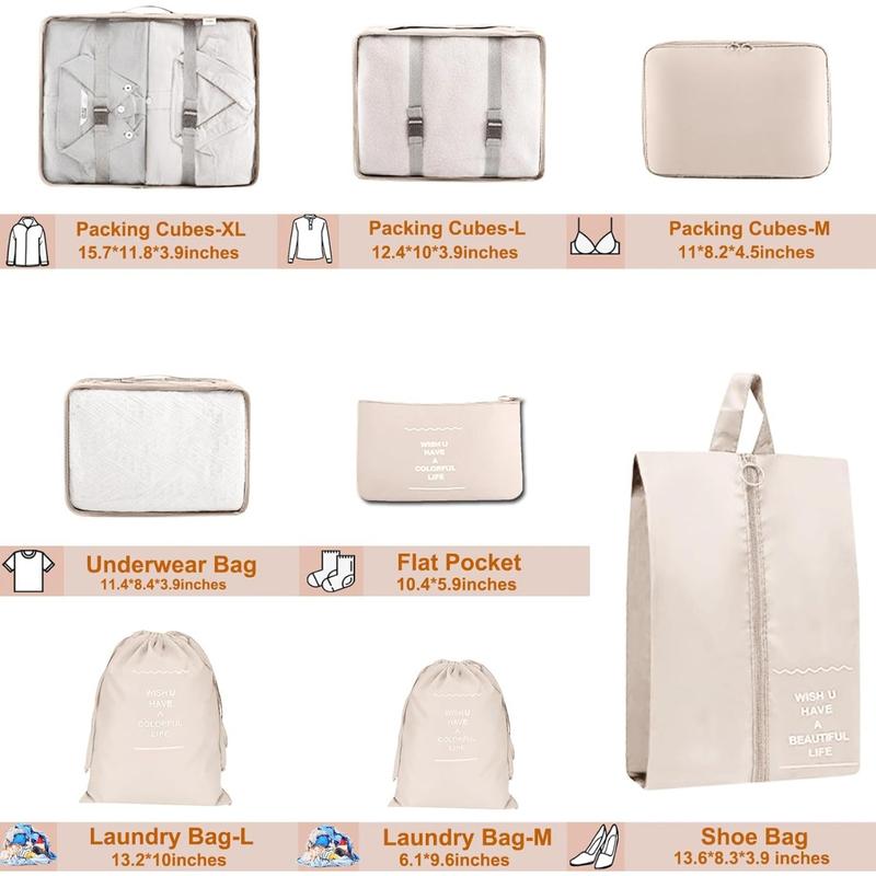 Packing Cubes for Travel, Luggage Organizer Bags for Family 8 Set