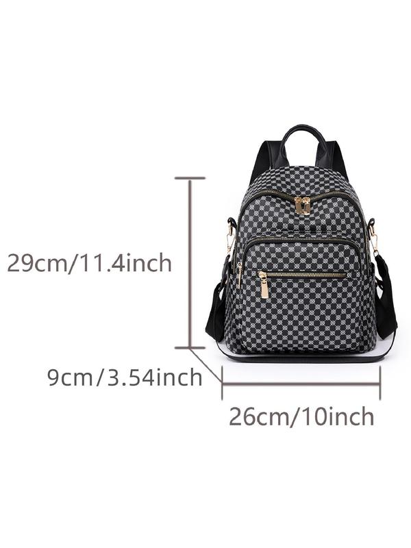 Fashion Simple Pu Leather Backpack, Casual Versatile Zipper School Backpack for Daily Used, Casual Trendy Versatile High-quality Daily Commuting Bag, Fall Outfits, Earthtone Fall Freshness, Senior Backpacks for School