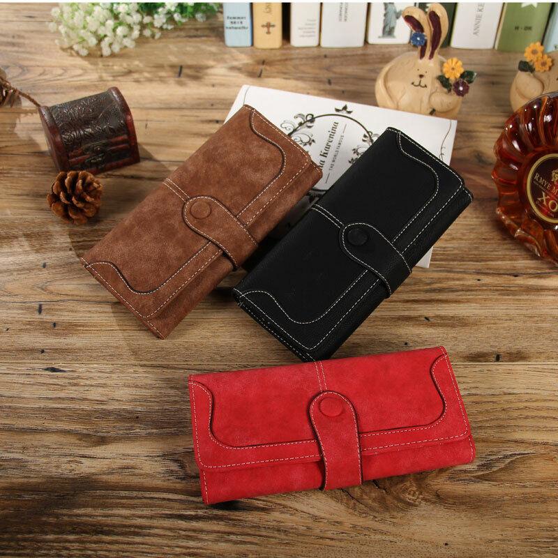 Women Lady Suede Leather Long Wallet Card Holder Purse Handbag Fashion Clutch US Does not apply