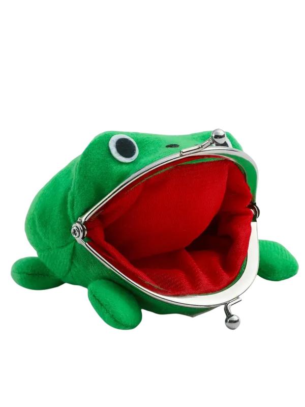 Cute Cartoon Frog Design Coin Purse, Novelty Wallet for Women & Girls, Multi Trendy Wallet with Kiss-Lock