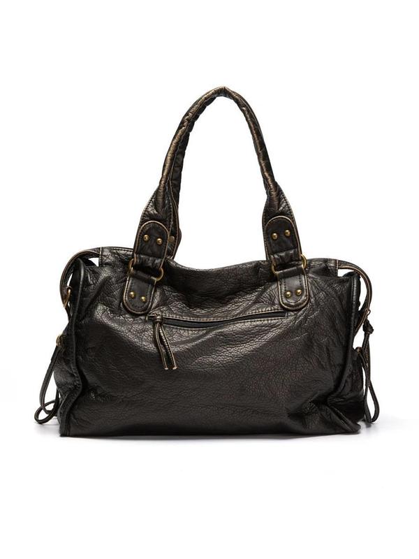 Women's Elegant Textured Design Tote Bag, Fashionable PU Leather Shoulder Bag for Daily Used, Casual Trendy Versatile High-quality Daily Commuting Bag