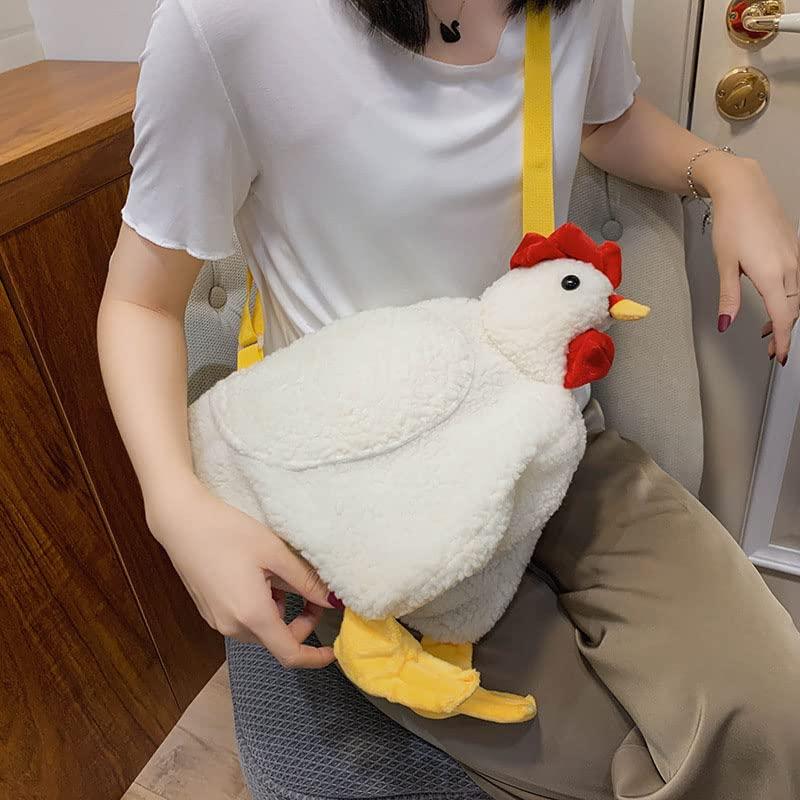 Novelty Chicken Purse for Women Cute Fluffy Penguin Sheep Animal Shoulder Bag Funny Cute Cartoon Crossbody bag