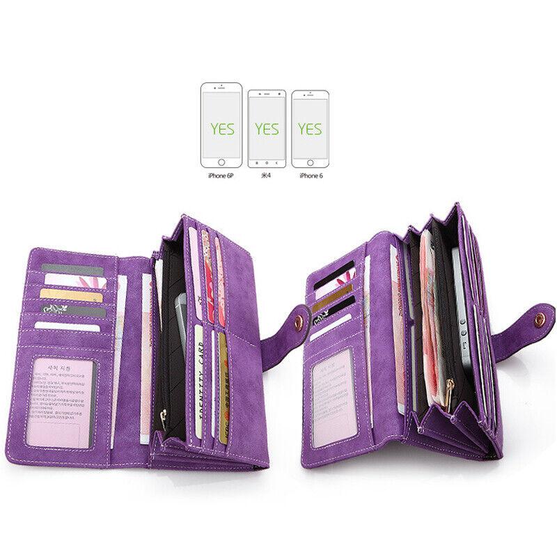 Women Lady Suede Leather Long Wallet Card Holder Purse Handbag Fashion Clutch US Does not apply