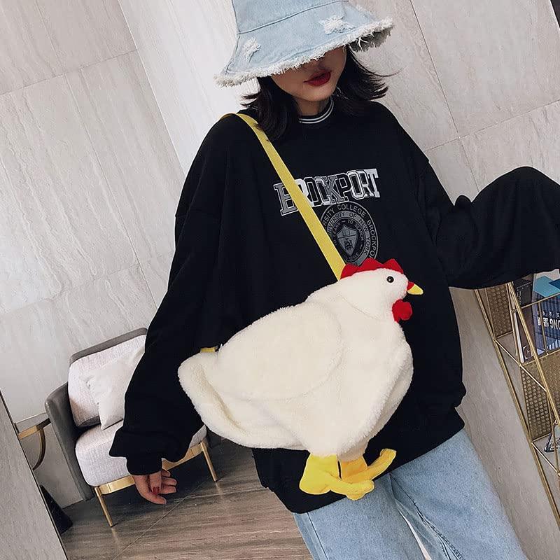 Novelty Chicken Purse for Women Cute Fluffy Penguin Sheep Animal Shoulder Bag Funny Cute Cartoon Crossbody bag