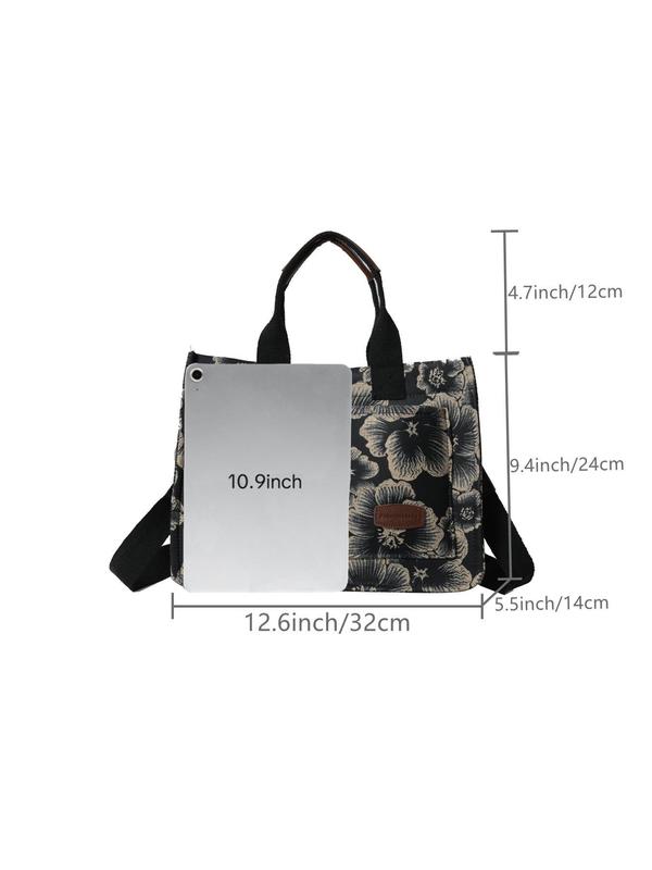 Fashion Butterfly Pattern  Wide Shoulder Strap Tote Bag, 2024 New Style Casual Versatile Shoulder Bag for Women, Trendy All-match Bag for Daily Use