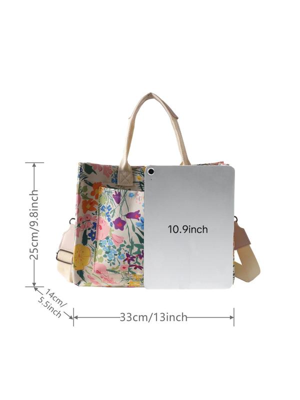 Fashion Butterfly Pattern  Wide Shoulder Strap Tote Bag, 2024 New Style Casual Versatile Shoulder Bag for Women, Trendy All-match Bag for Daily Use