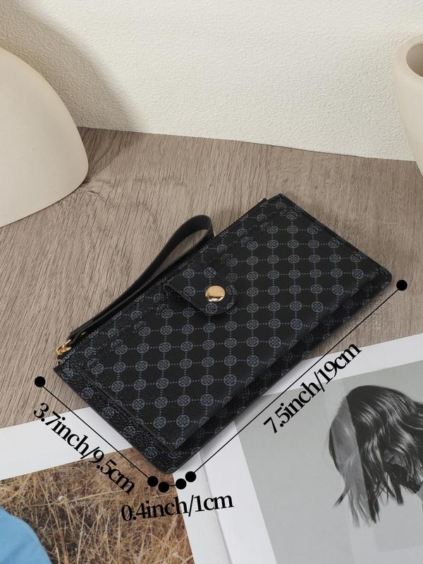 Women's Fashionable All Over Pattern Zipper Long Wallet, Casual Versatile Multiple Slots Card Holder, High Quality Bifold Wallet for Daily Used