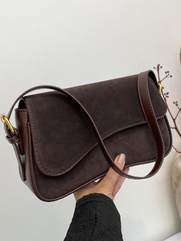 Women's Solid Color PU Leather Shoulder Bag, Fashionable Casual Versatile Crossbody Bag for Daily Used, Trendy All-match Commuter Bag