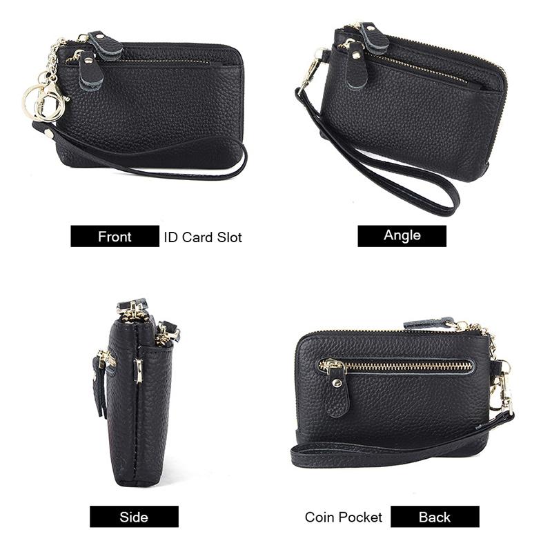 Women's Small Leather Clutch Purses Trendy All-Match Wallet with Hand Strap for Daily Use with Gift Box Package