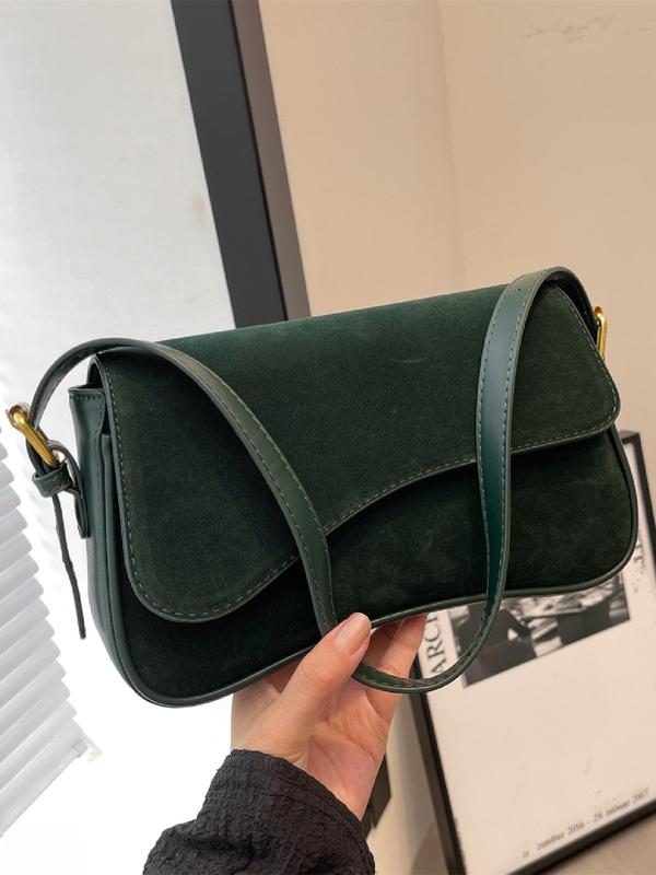 Women's Solid Color PU Leather Shoulder Bag, Fashionable Casual Versatile Crossbody Bag for Daily Used, Trendy All-match Commuter Bag
