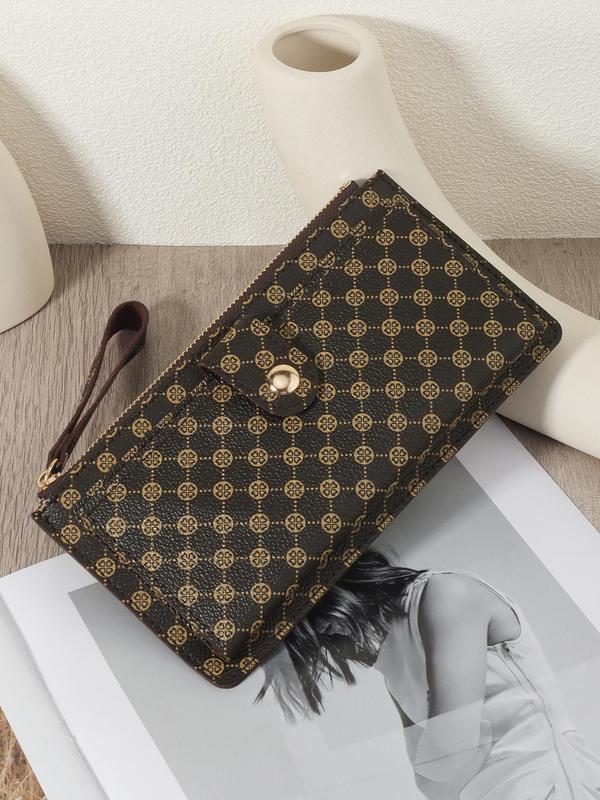 Women's Fashionable All Over Pattern Zipper Long Wallet, Casual Versatile Multiple Slots Card Holder, High Quality Bifold Wallet for Daily Used