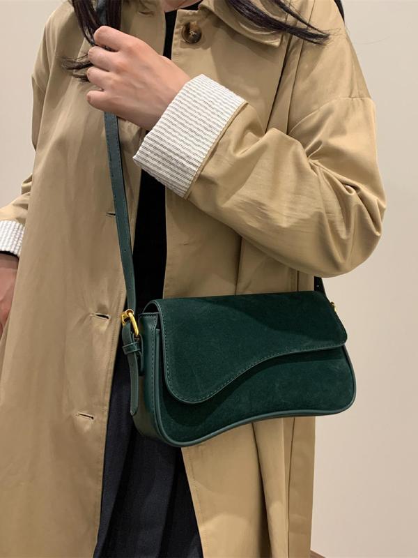 Women's Solid Color PU Leather Shoulder Bag, Fashionable Casual Versatile Crossbody Bag for Daily Used, Trendy All-match Commuter Bag