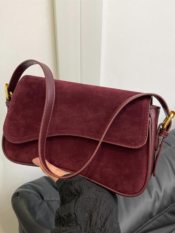 Women's Solid Color PU Leather Shoulder Bag, Fashionable Casual Versatile Crossbody Bag for Daily Used, Trendy All-match Commuter Bag