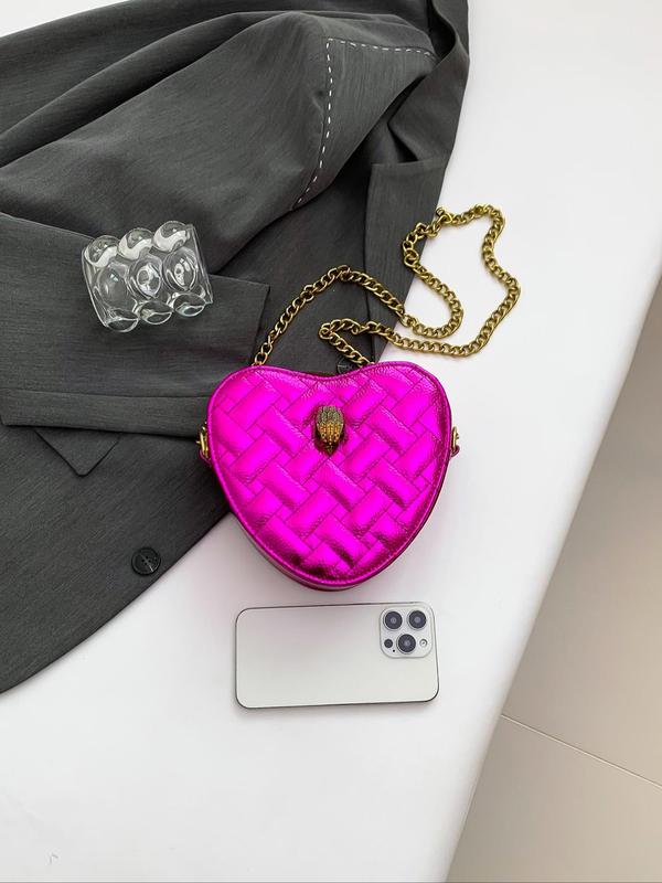 Fashionable Heart Shaped Crossbody Bag, Casual PU Leather Zipper Shoulder Bag for Women, Trendy All-match Commuter Bag for Daily Used