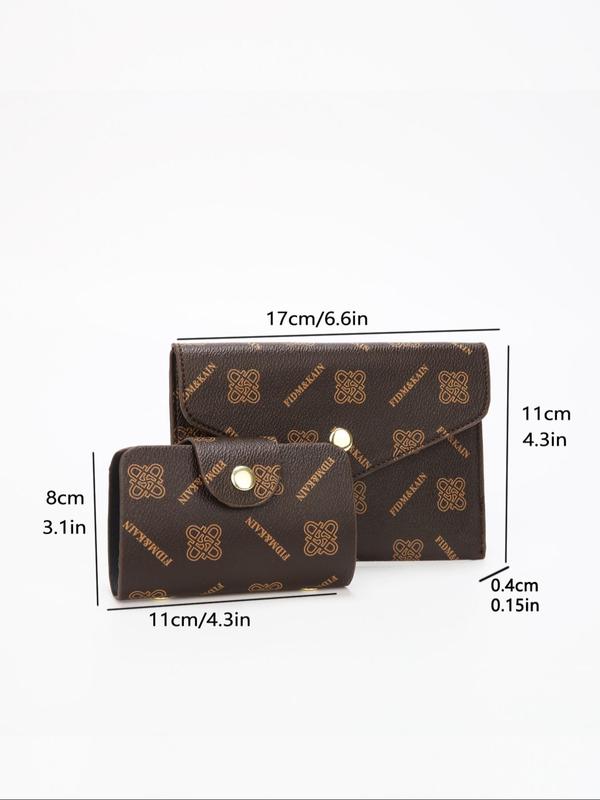 Women's Elegant Letter Pattern Bag Set, Fashionable PU Leather Scarf Decor Shoulder Bag & Wallet & Coin Purse, Casual Trendy Versatile High-quality Daily Commuting Bag Set