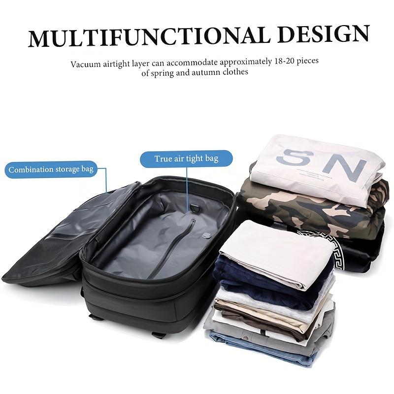 Vacuum Backpack Travel 60 Liter Expandable Multi-pocket Waterproof Carry-on Backpack With Lock Padding Breathable Zipper Closure Business Travel Backpack, Men's Travel Backpack Casual Backpack