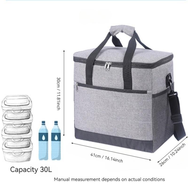 Portable Insulated Bag, 1 Count Large Capacity Lunch Bag, Waterproof Lunch Bag with Handle, Insulated Bag for Outdoor Camping Picnic
