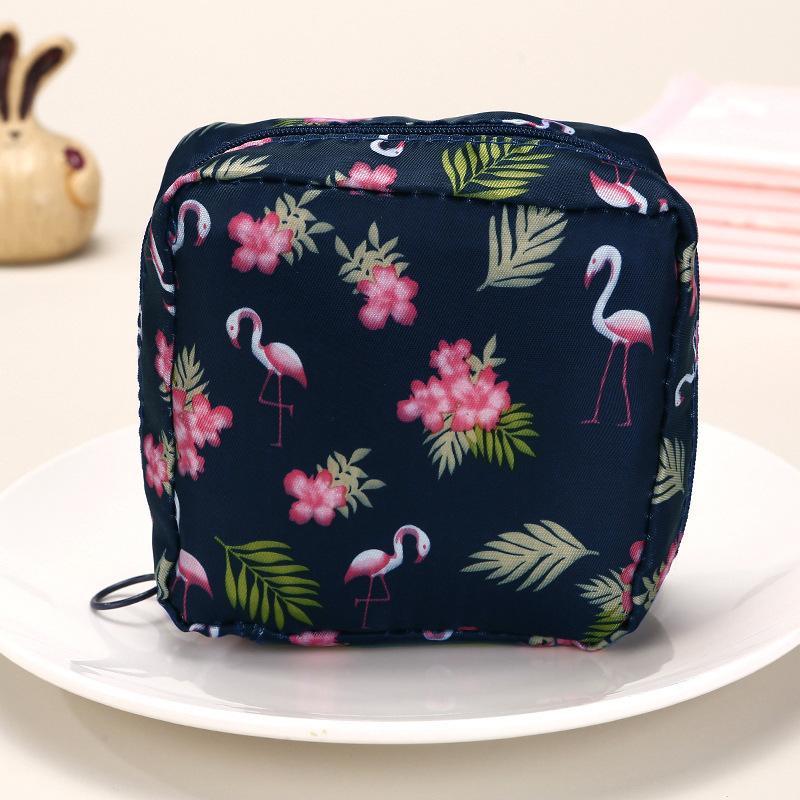 Cute Storage Bag, 2 Counts Portable Multi-purpose Travel Storage Bag, Zipper Makeup Bag, Sanitary Napkin Storage Bag, Home Organizer for Travel