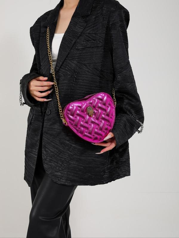 Fashionable Heart Shaped Crossbody Bag, Casual PU Leather Zipper Shoulder Bag for Women, Trendy All-match Commuter Bag for Daily Used