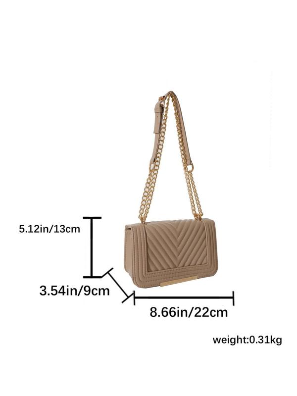 Women's Fashionable Quilted Design Crossbody Bag, Casual Versatile Solid Color Shoulder Bag for Daily Used, Trendy All-match Commuter Bag