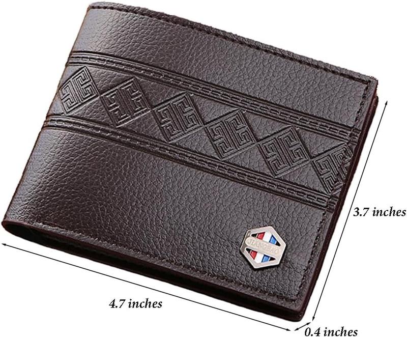 Slim Wallet for Men with Money Clip, Minimalist Wallet, Bifold Mens Wallets with Credit Card Holder, PU Leather Men's Wallet with Coin Purse, Carteras Para Hombres (Coffee 1)