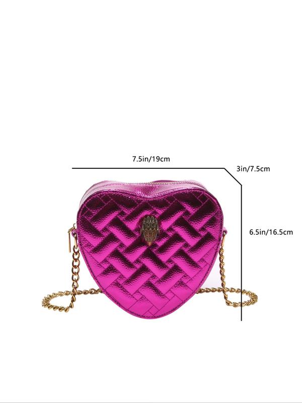 Fashionable Heart Shaped Crossbody Bag, Casual PU Leather Zipper Shoulder Bag for Women, Trendy All-match Commuter Bag for Daily Used