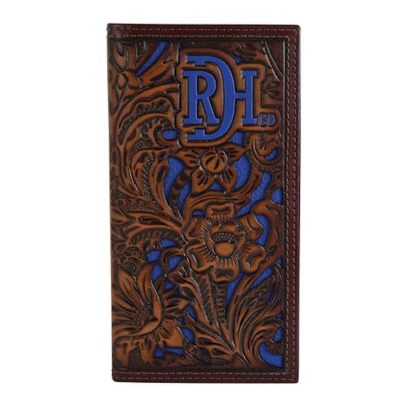 Red Dirt Hat Co. Men's Tooled Cobalt Brown Rodeo Wallet Money Clip