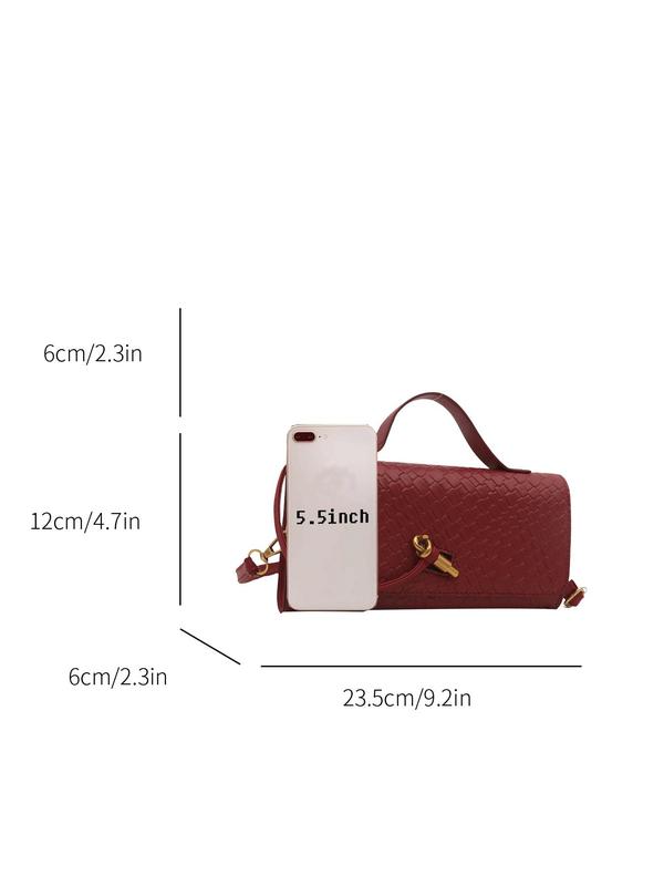 Women's Elegant Solid Color Handbag, Fashionable PU Leather Crossbody Bag for Daily Used, Casual Trendy Versatile High-quality Daily Commuting Bag