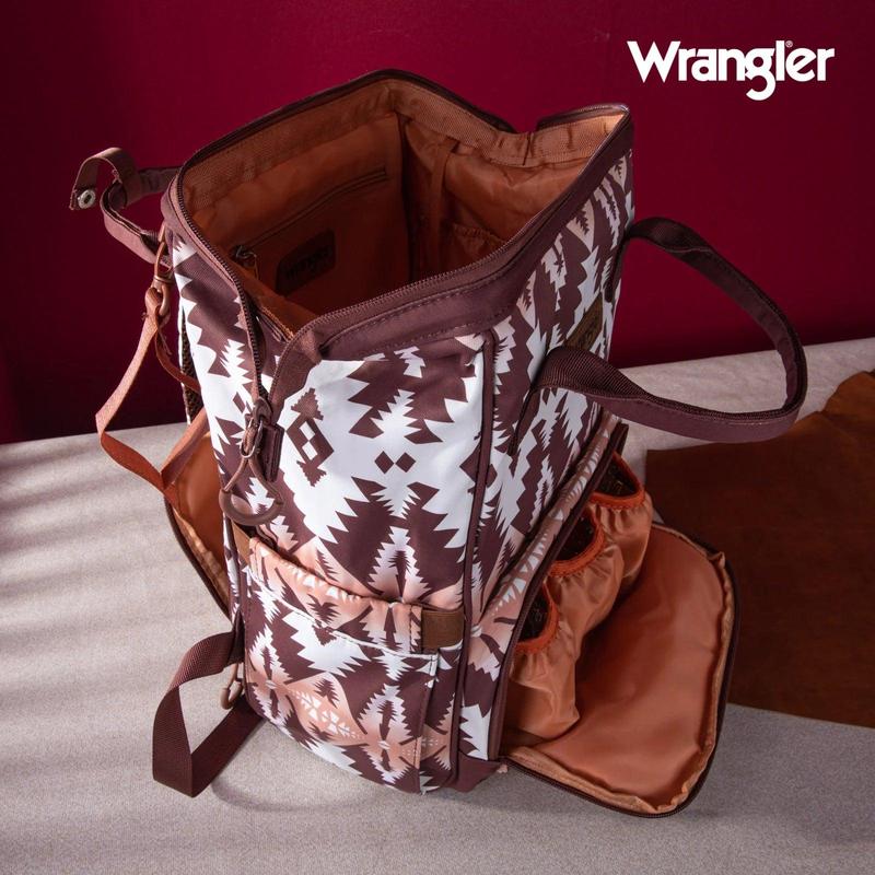 Wrangler Southwestern Pattern Dual Sided Print Multi-Function Backpack