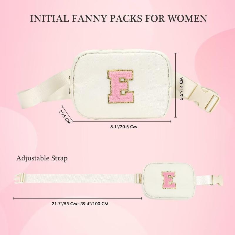 Initial Crossbody Bags for Women - Belt Bag Fanny Packs for Women Cross Body Bag Sling Bag White Small Waist Packs Mothers Day Gifts Travel Accessories Monogrammed Gifts I