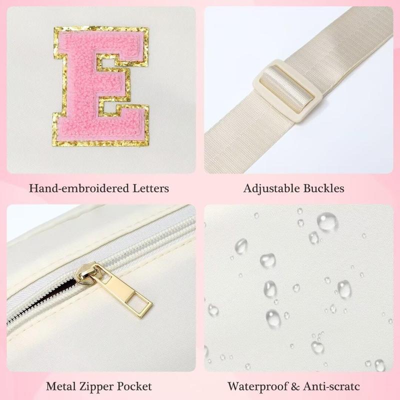 Initial Crossbody Bags for Women - Belt Bag Fanny Packs for Women Cross Body Bag Sling Bag White Small Waist Packs Mothers Day Gifts Travel Accessories Monogrammed Gifts I