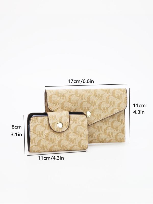 Women's Fashionable All Over Letters Print Handbag & Wallet, Casual Versatile Shoulder Bag & Wallet, Trendy High-quality Daily Commuting Bag Set Unique Everyday Designer Bags