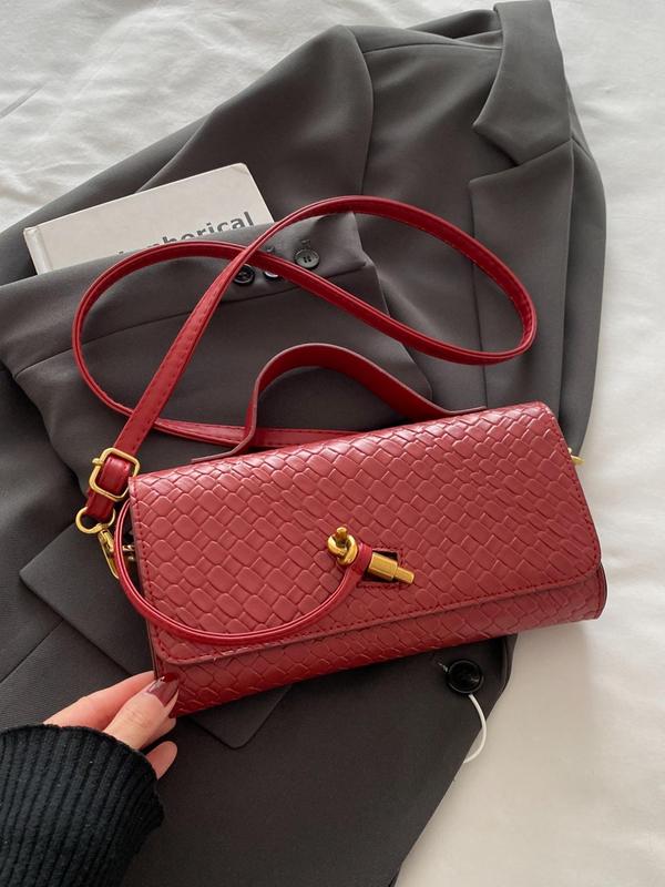 Women's Elegant Solid Color Handbag, Fashionable PU Leather Crossbody Bag for Daily Used, Casual Trendy Versatile High-quality Daily Commuting Bag