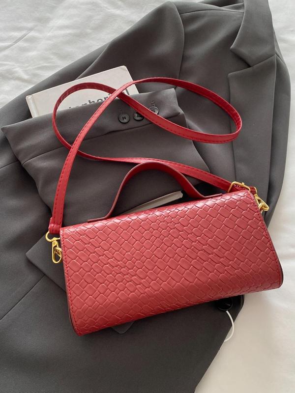 Women's Elegant Solid Color Handbag, Fashionable PU Leather Crossbody Bag for Daily Used, Casual Trendy Versatile High-quality Daily Commuting Bag