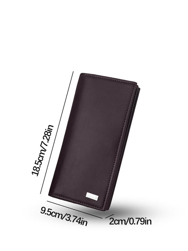 Men's Classic Bifold Wallet, Multifunction Business Long Wallet for Daily Use, Including Card Holder, Photo Window, Banknote Compartment