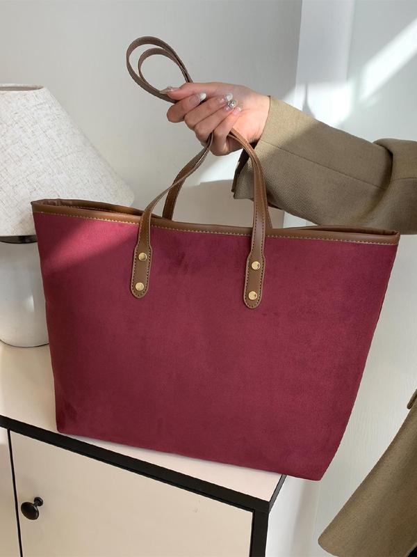 Women's Fashionable Geometric Pattern Tote Bag, Casual PU Leather Zipper Shoulder Bag for Daily Used, Trendy Versatile High-quality Daily Commuting Bag