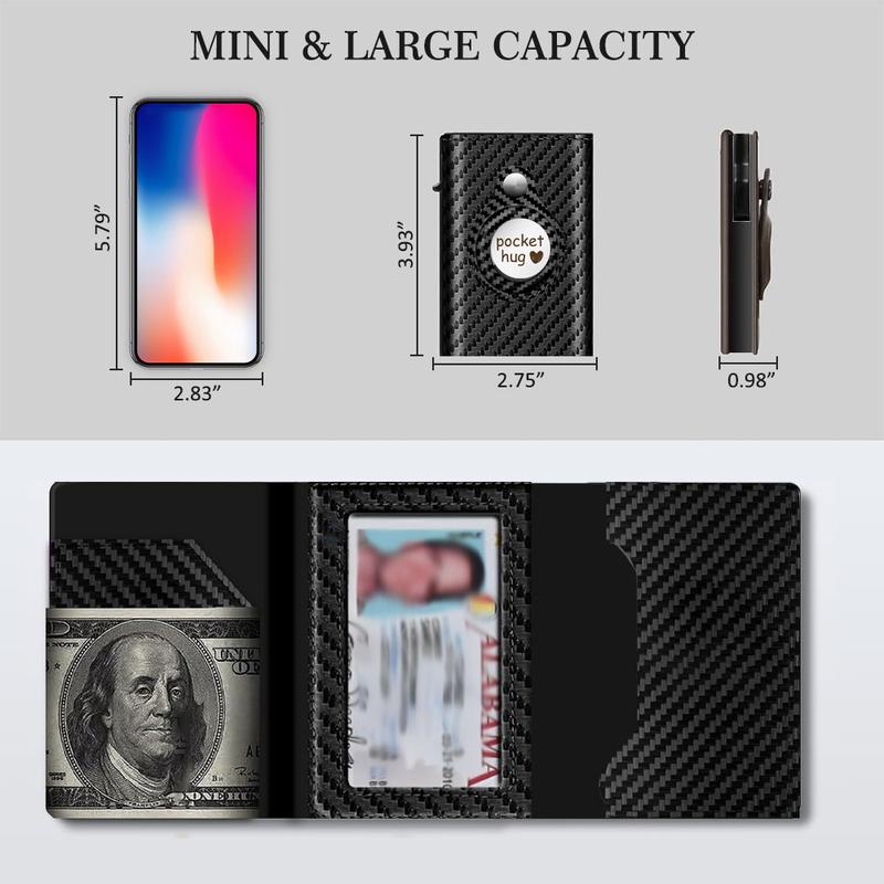 Wallet for Mens Smart Wallet Leather Card Holder Smart,Slim,Minimalist Wallet,Wallet 9-14 Card Capacity | ID Window | Cash Slot