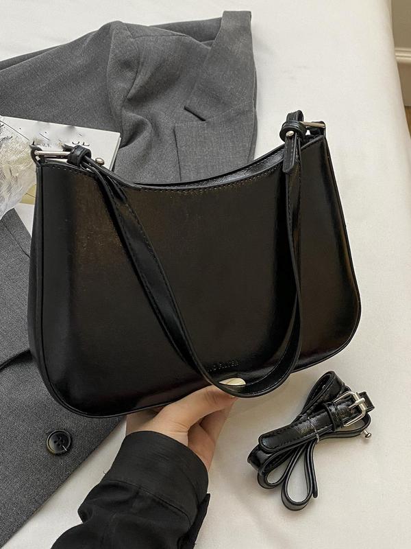 Women's Elegant Solid Color Crossbody Bag, Fashionable PU Leather Shoulder Bag for Daily Used, Casual Trendy Versatile High-quality Daily Commuting Bag