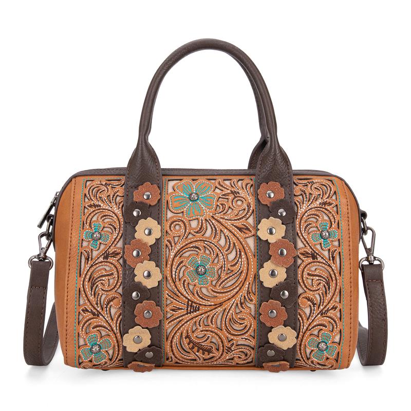 Montana West [MegaLive] Embroidered Floral Crossbody Bag Satchel Handbag for camping Outing